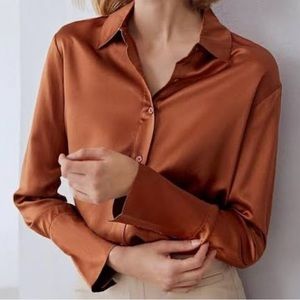 Nwt Abercrombie satin button down